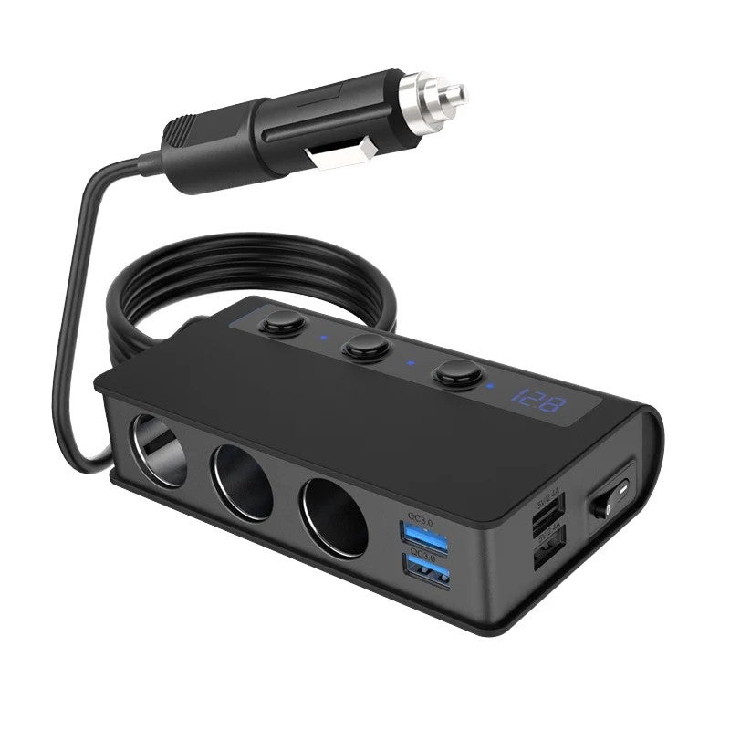 Bluejw 180W 4-Port USB Car Charger, QC3.0 Fast Charging 12V/24V Automobile Chargers Splitter Outlet Adapter - Image 2